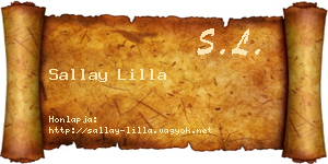Sallay Lilla névjegykártya